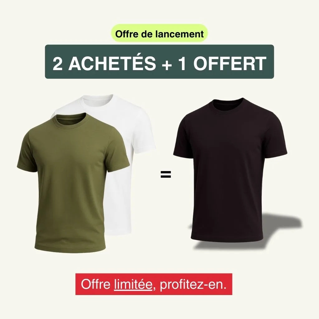 Pack de 3 T-shirts Bambou Active (2 achetés + 1 offert)