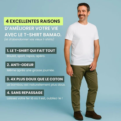 Pack de 3 T-shirts Bambou Active (2 achetés + 1 offert)